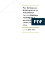 Plan de Gobierno Diálogo Vecinal (Susana Villarán), Municipalidad de Lima