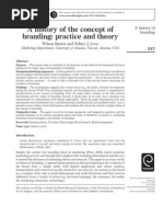 A History of the Concept of Branding- Practice and Theory