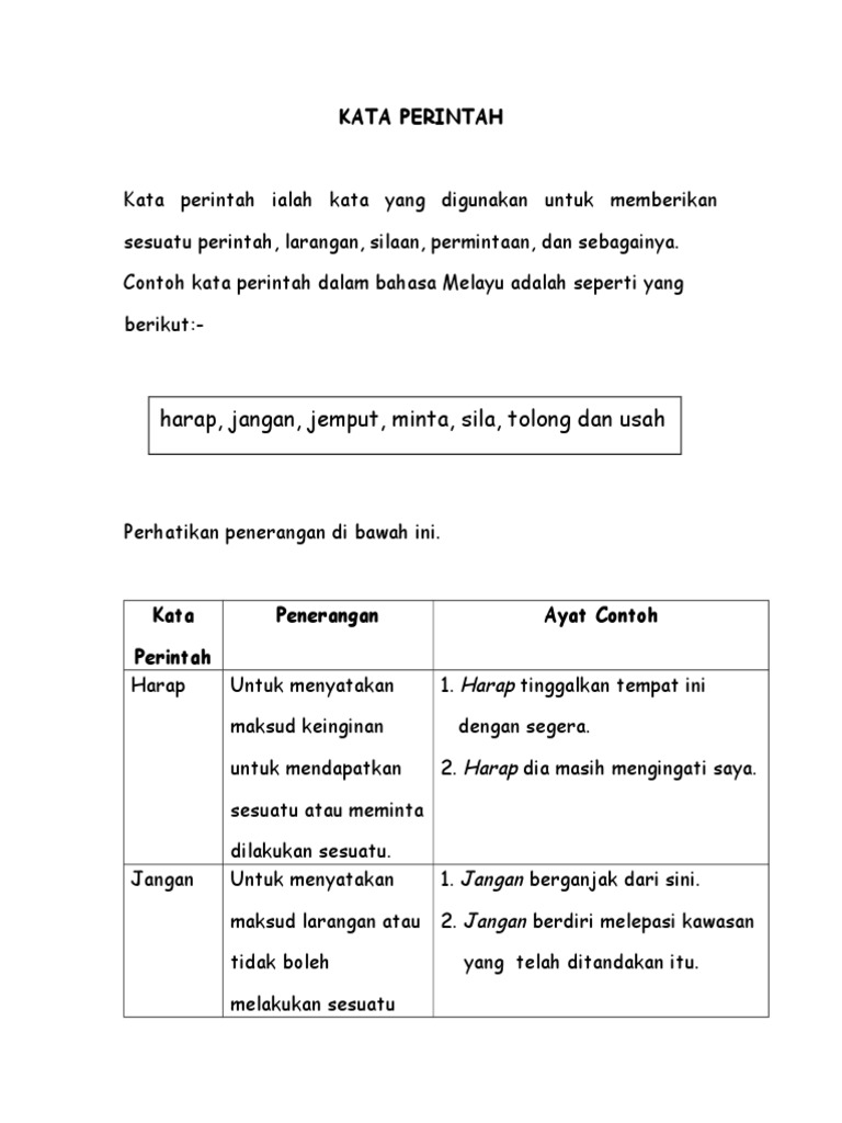 Kata Perintah Pdf