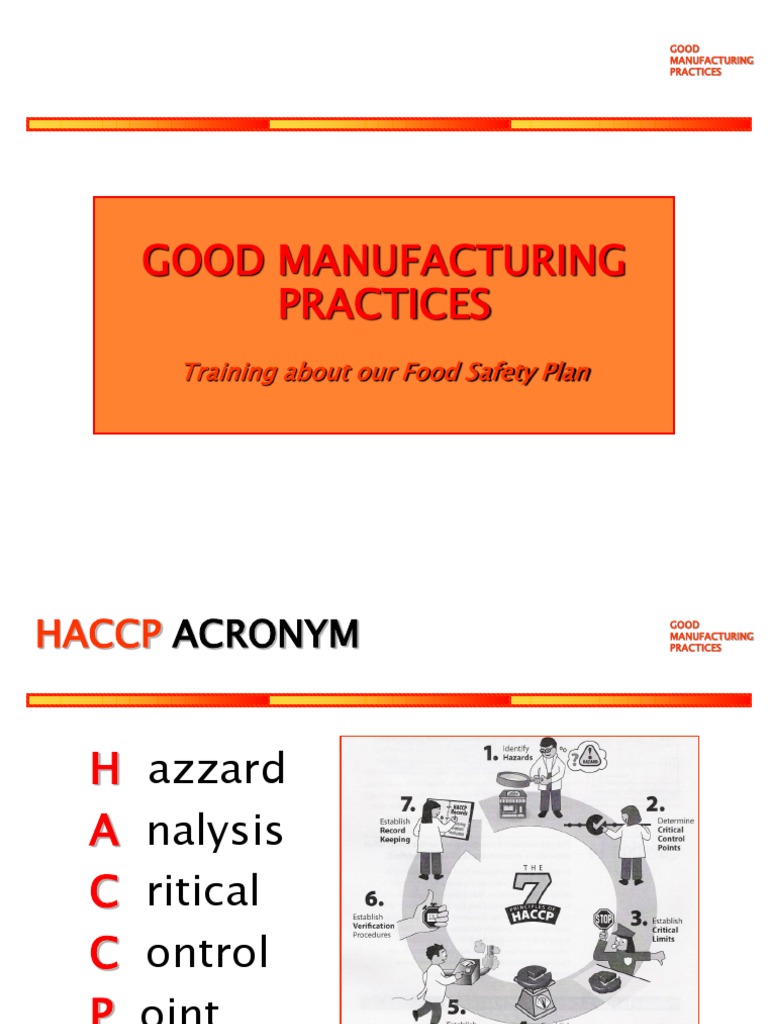 GMP Training for Food Safety Practices | PDF | Hazard Analysis And ...