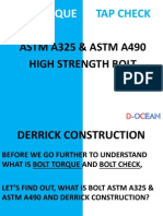 Bolt Torque and Tap Check: Understanding ASTM A325, A490 Bolts and Derrick Construction