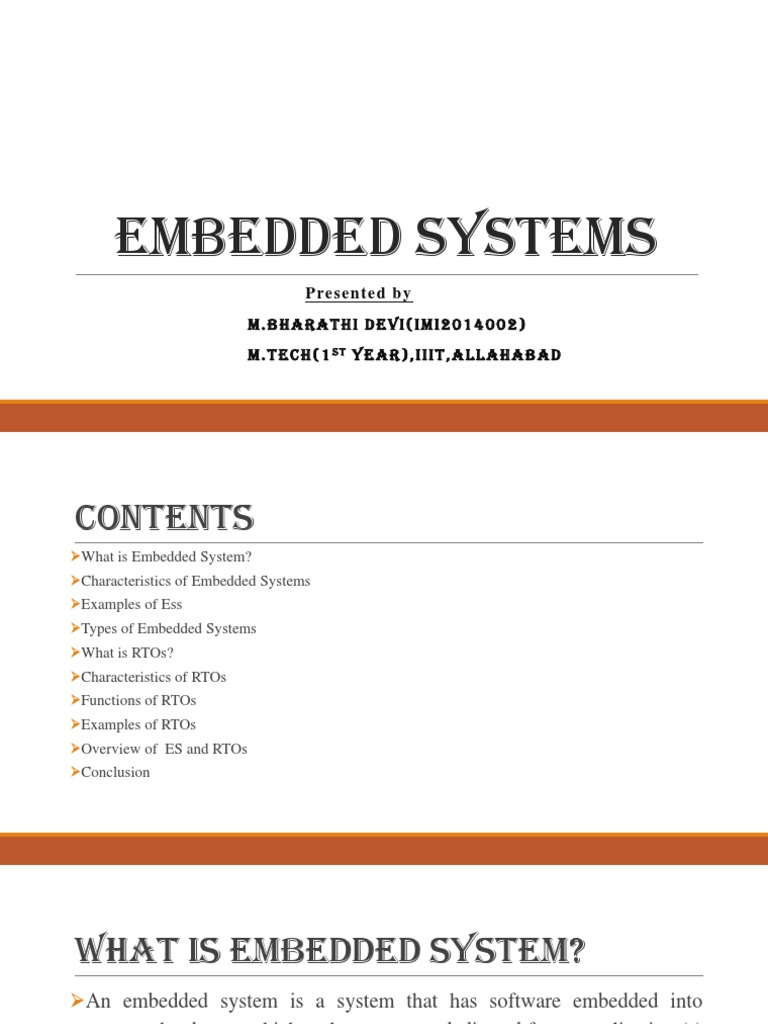 Overview of Embedded Systems and RTOS | PDF