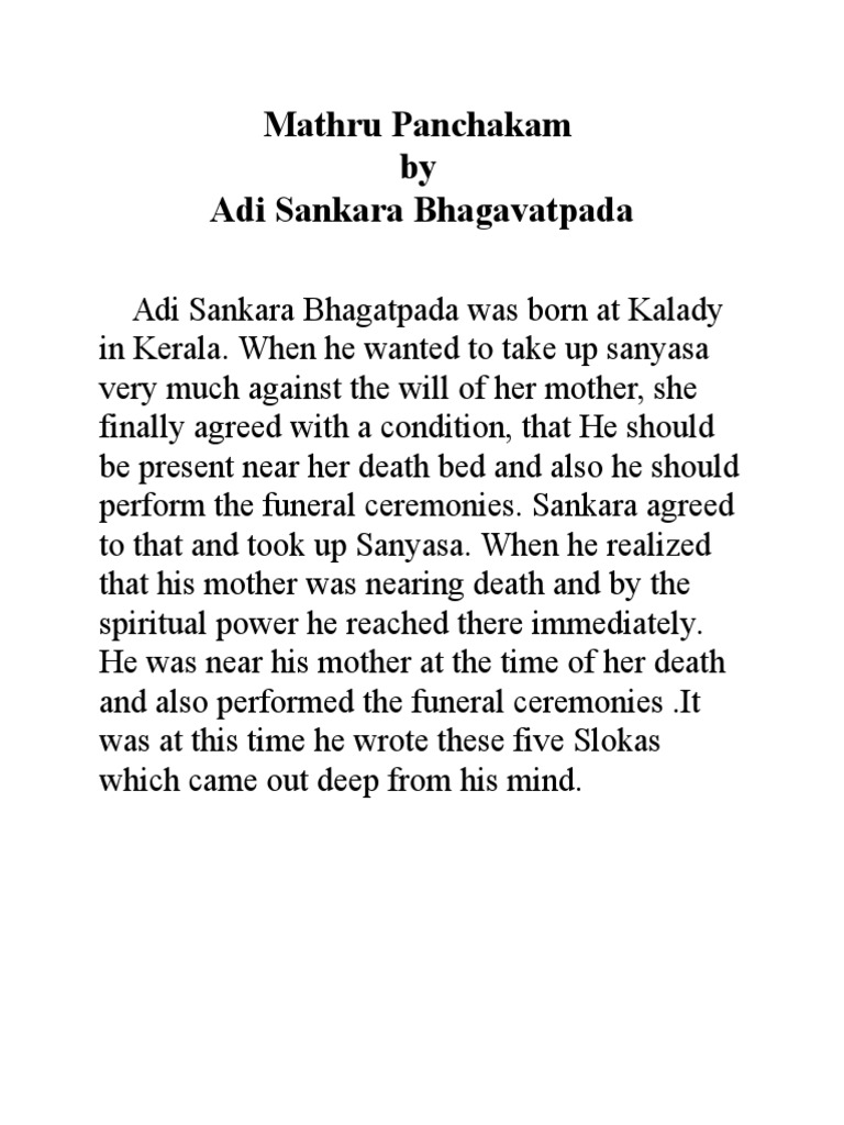 Mathru Panchakam Introduction | PDF | Philosophy