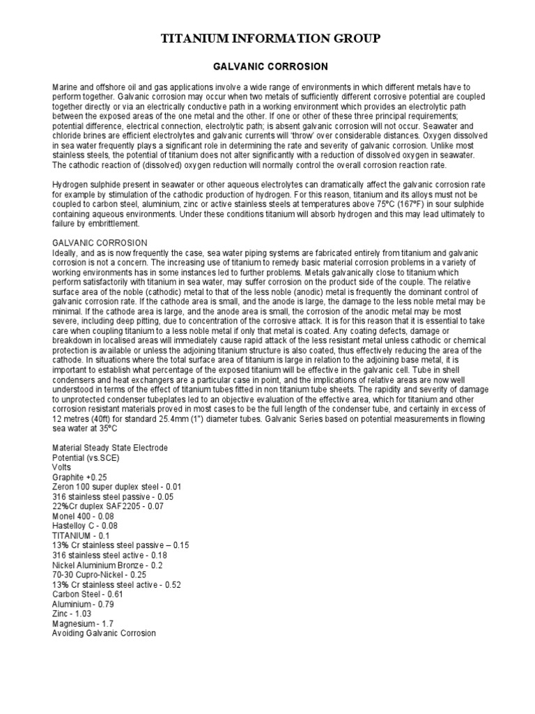 Galvanic Corrosion of Titanium PDF
