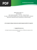 Resultados do 1.º Semestre de 2014 do Banco Espírito Santo (BES)
