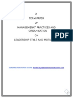 Leadership Style and Motivation-term-paper
