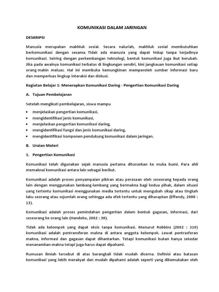 Komunikasi Dalam Jaringan Daring