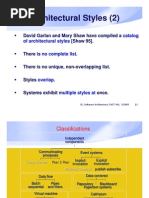 Architectural Styles (2) : David Garlan and Mary Shaw Have Compiled A (Shaw 95)