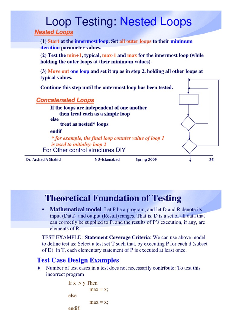 Loop Testing:: Nested Loops | PDF | Control Flow | Command Line Interface
