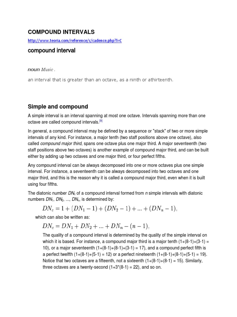 Understanding Compound Intervals in Music | PDF | Interval (Music ...