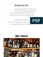 Equipment and Inventory in A Professional Bar