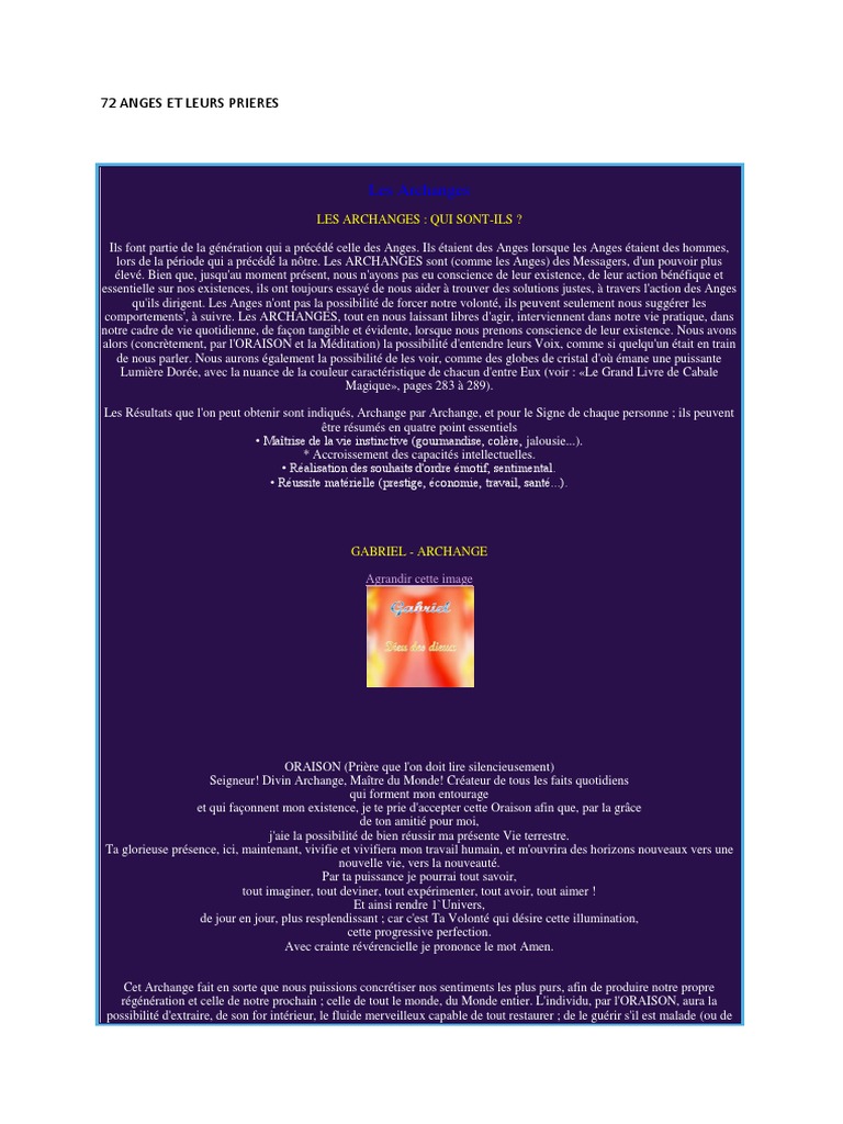 Les 72 Anges Et Leurs Psaumes Pdf