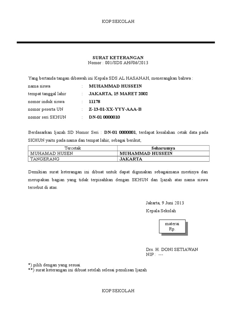 Simak Contoh Surat Shun Terbaru 