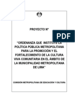 116716874 Proyecto Ordenanza Para La Cultura Viva Comunitaria de Lima Metropolitana (1)