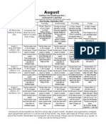 August HW Calendar