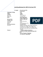 10KVA UPS Technical Specification