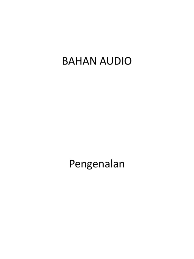 Panduan Lengkap Bahan Audio Pendidikan | PDF | Seni