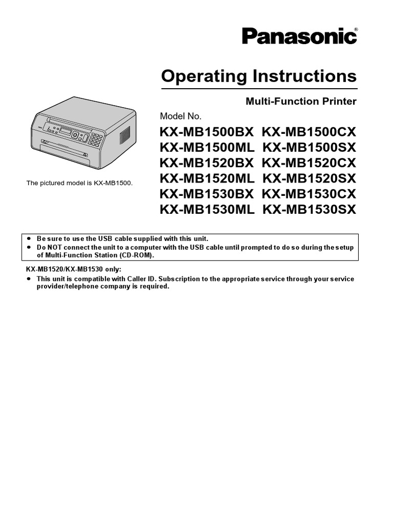 Panasonic Kx-mb1500 Driver