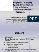 The Analysis of Oil Supply Security and Diversification Policy in Taiwan - A Shannon-Weinen Index Approach