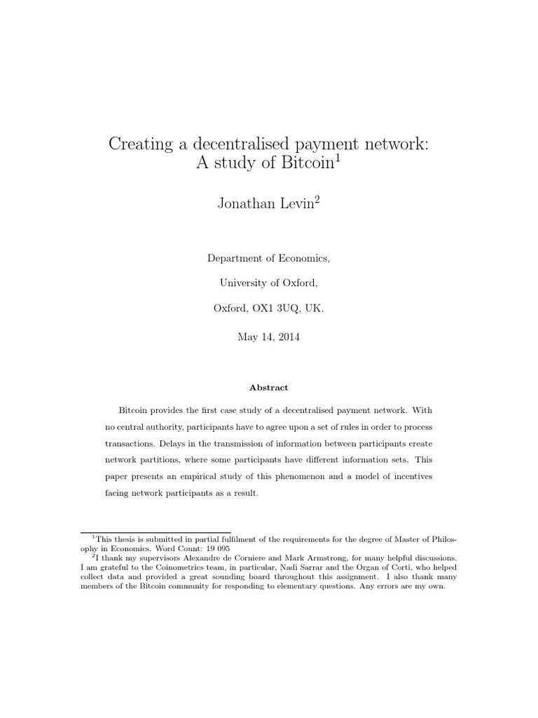 Bitcoin Decentralized Payment Study | PDF | Bitcoin | Peer To Peer