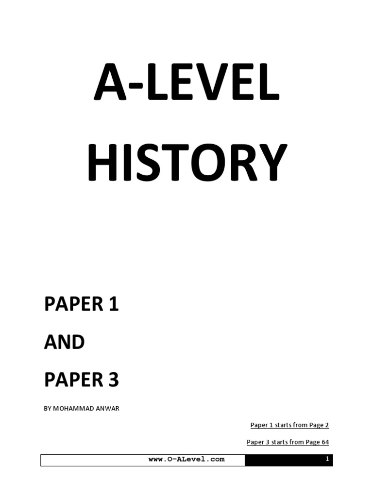 A Level History Notes For Paper 1 and Paper 3 PDF Otto Von Bismarck