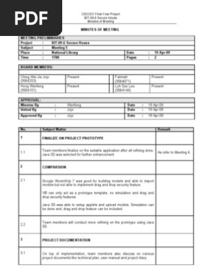 Meeting minutes 5
