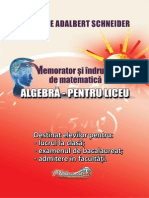 Memorator Si Indrumar de Matematica, Algebra - A.G. Schneider