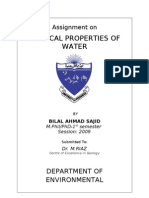 Physical Properties of Water-Bilal Ahmad Sajid