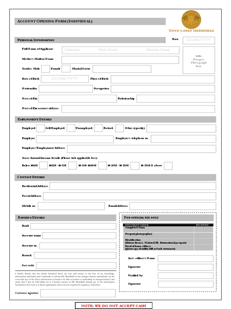 KYC and Account Opening Form Guide | PDF | Identity Document ...