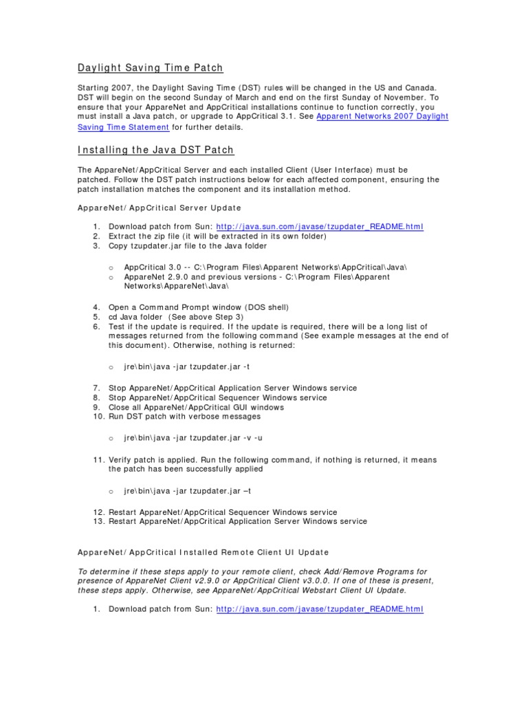 Installing_Java_DST_Patch Daylight Saving Time Java (Programming