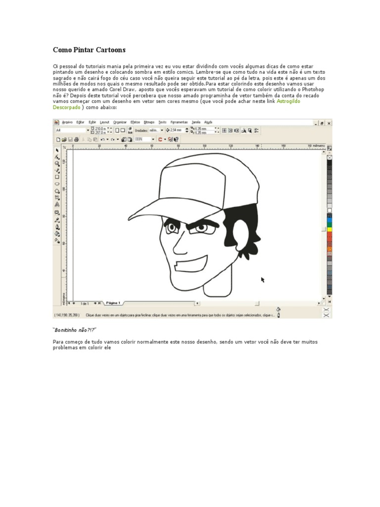 Pintura de Cartoons no Corel Draw | PDF | Cor | Desenho