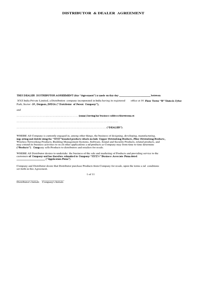Distributor and Dealer Agreement | PDF | Arbitration | Damages