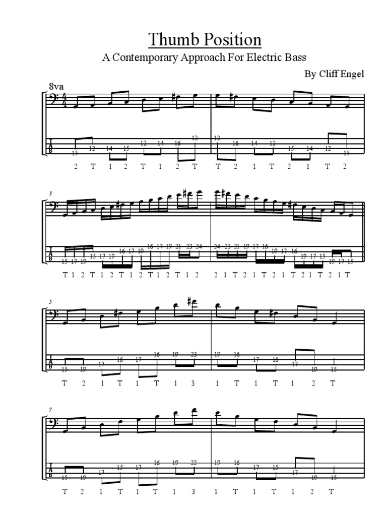 Thumb Position Double Bass Bass Guitar
