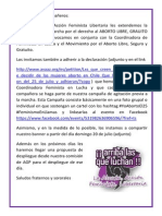 Invitación 2 Marcha Aborto Libre, Gratuito y Seguro