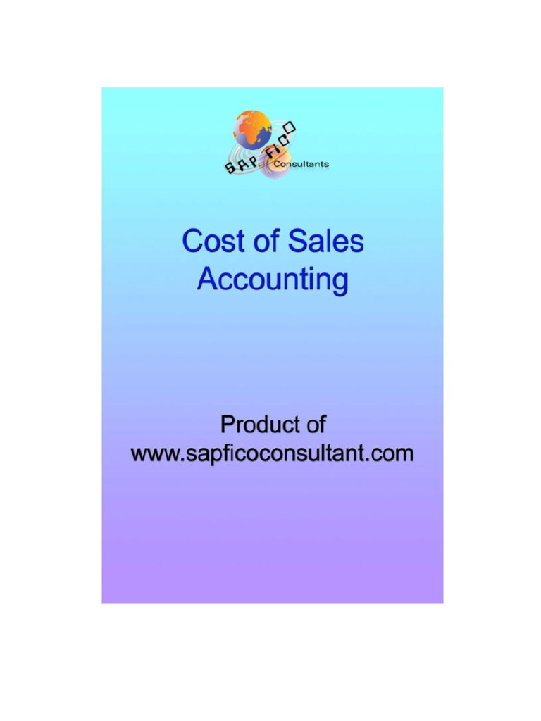 Cost of Sales Accounting PDF Profit (Accounting) Debits And Credits