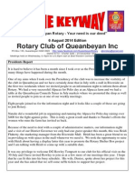 The Keyway - 6 August 2014 Edition - Weekly Newsletter For Queanbeyan Rotary