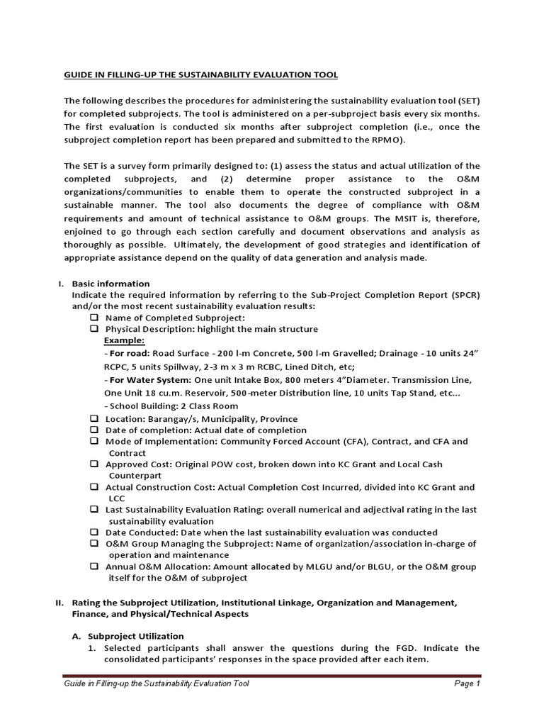 Guide To Filling-Up The SET As of October 2013 | PDF | Consensus ...