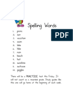 Spelling Words List 1