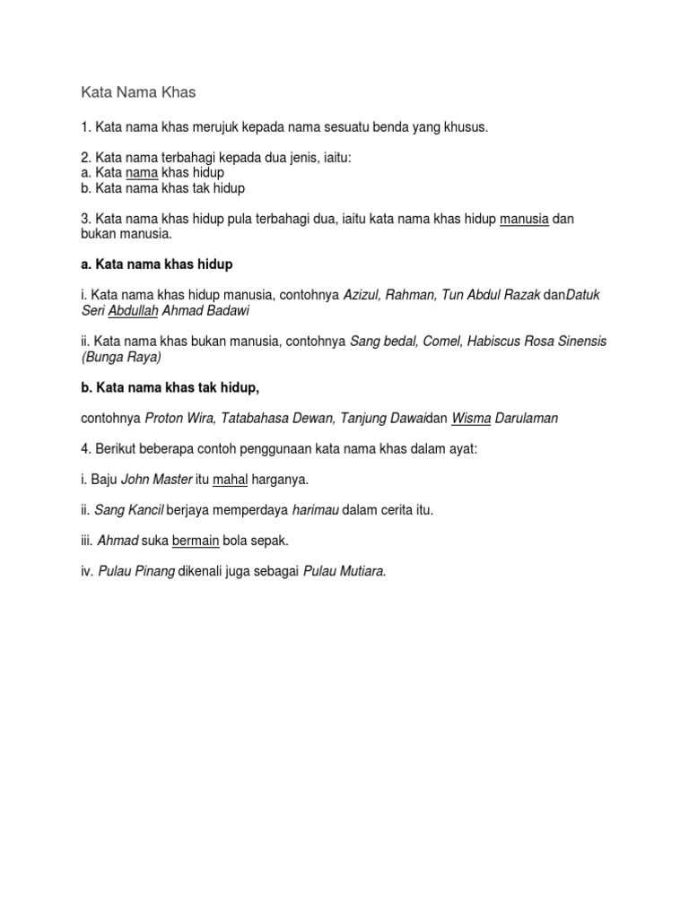 Kata Nama Khas  PDF