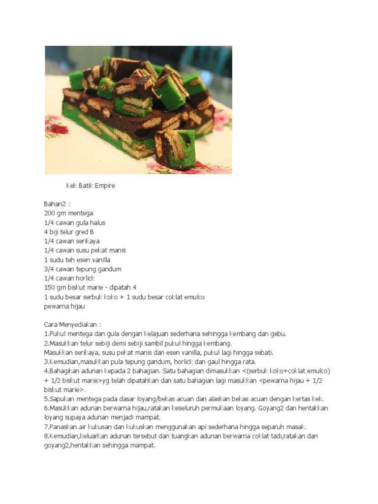 Kek Batik Empire Pdf