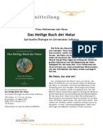 Das Heilige Buch der Natur von Firos Holterman ten Hove - Pressemitteilung