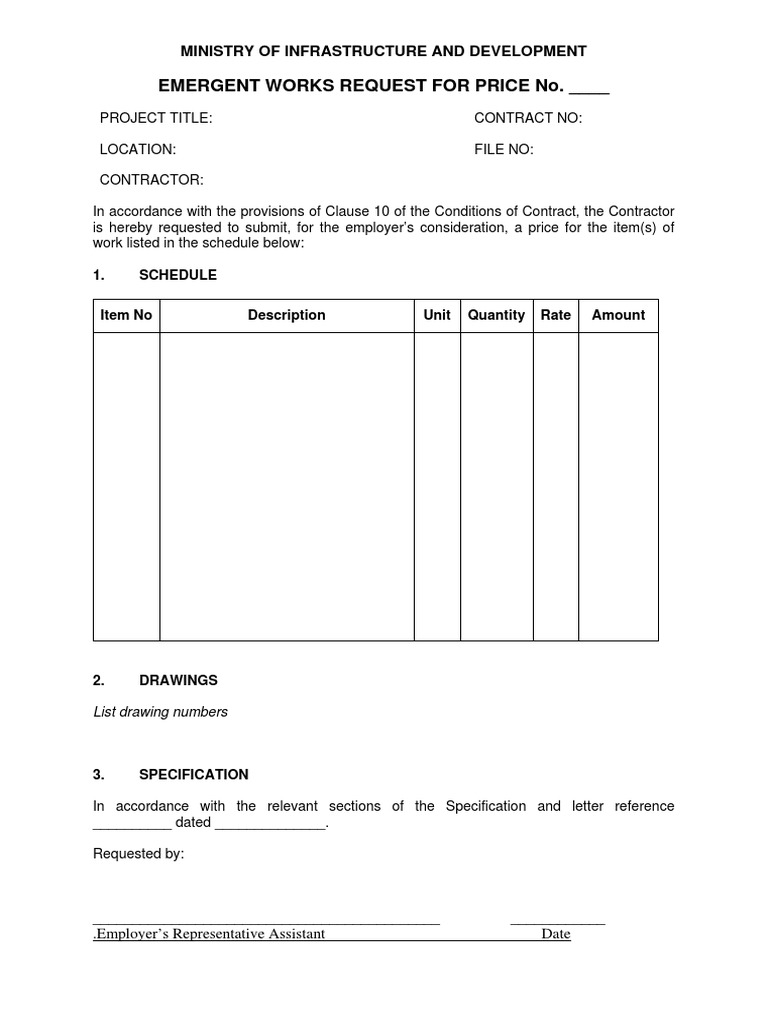 Emergent Works Request For Price | PDF | Finance & Money Management ...