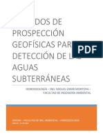 Métodos de Prospección Geofísicas Para La Detección de Las Aguas Subterráneas