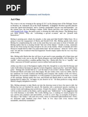 An Inspector Calls Summary And Analysis Pdf
