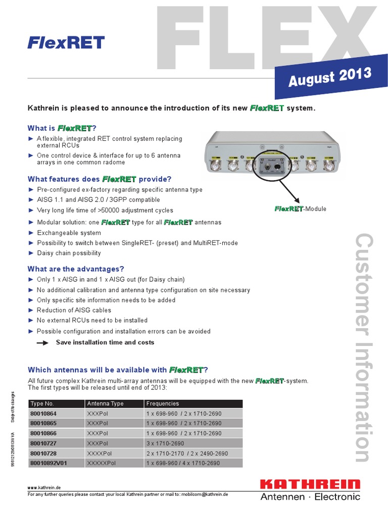 Customer Information FlexRET | PDF