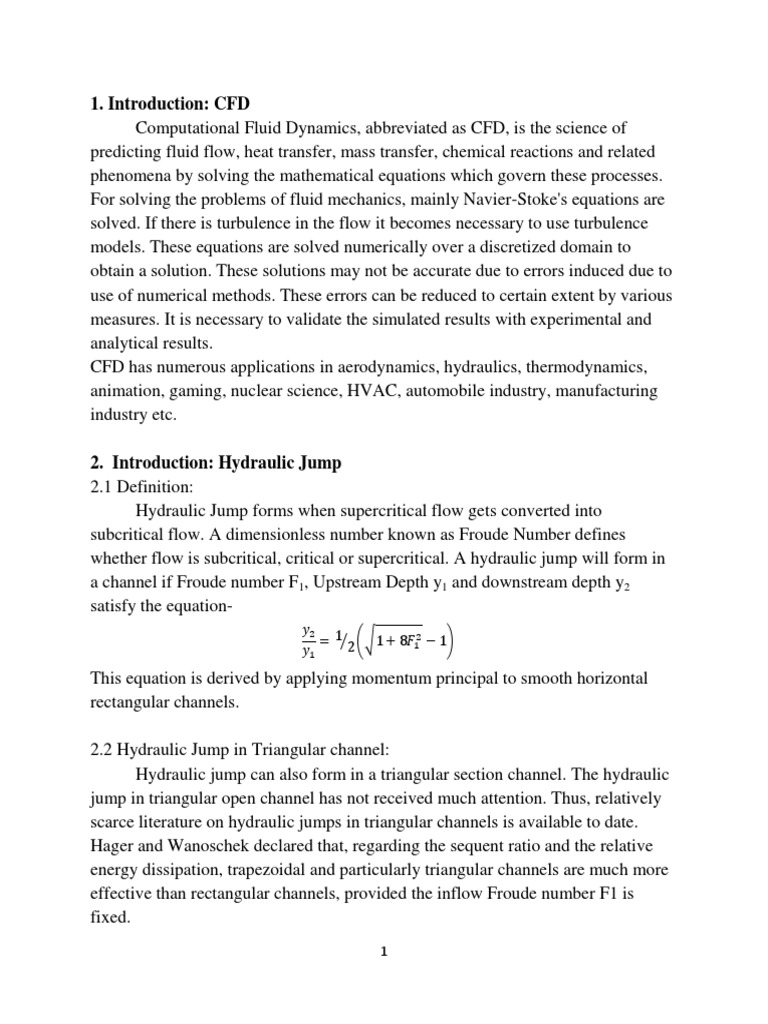 CFD Simulation of Hydraulic Jump in Triangular Channel Seminar Report ...