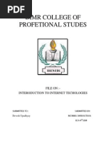 Bimr College of Profetional Studes: File On:-Interoduction To Internet Techologies