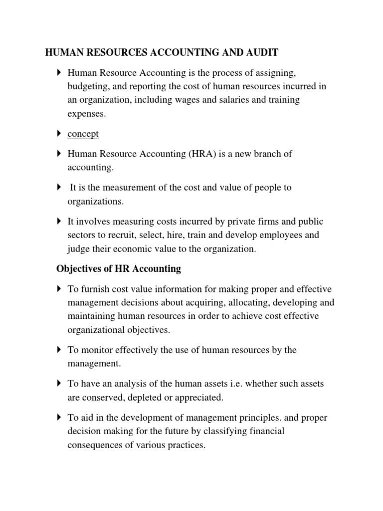Human Resources Accounting and Audit | PDF | Empowerment | Motivation