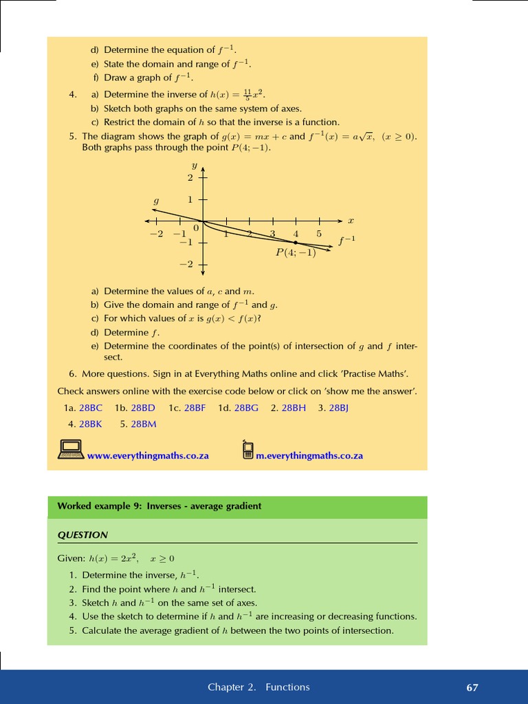 Inverse Functions and Graph Analysis | PDF