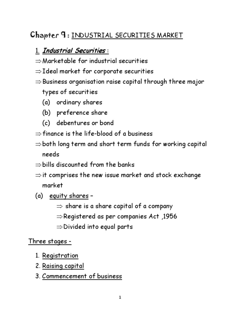 CHP 9 Industrial Securities Market PDF Preferred Stock
